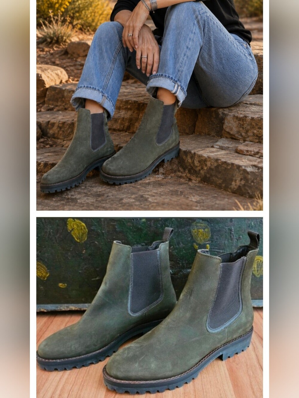 Thursday Boot Co. Women's Legend Chelsea Boots in Olive Green Size 8.5 US Narrow